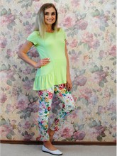 Блузка-туника салатовая 