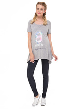 Брюки  зауженные, под живот,  темный меланж