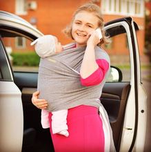 Слинг-шарф двусторонний, шерсть-хлопок